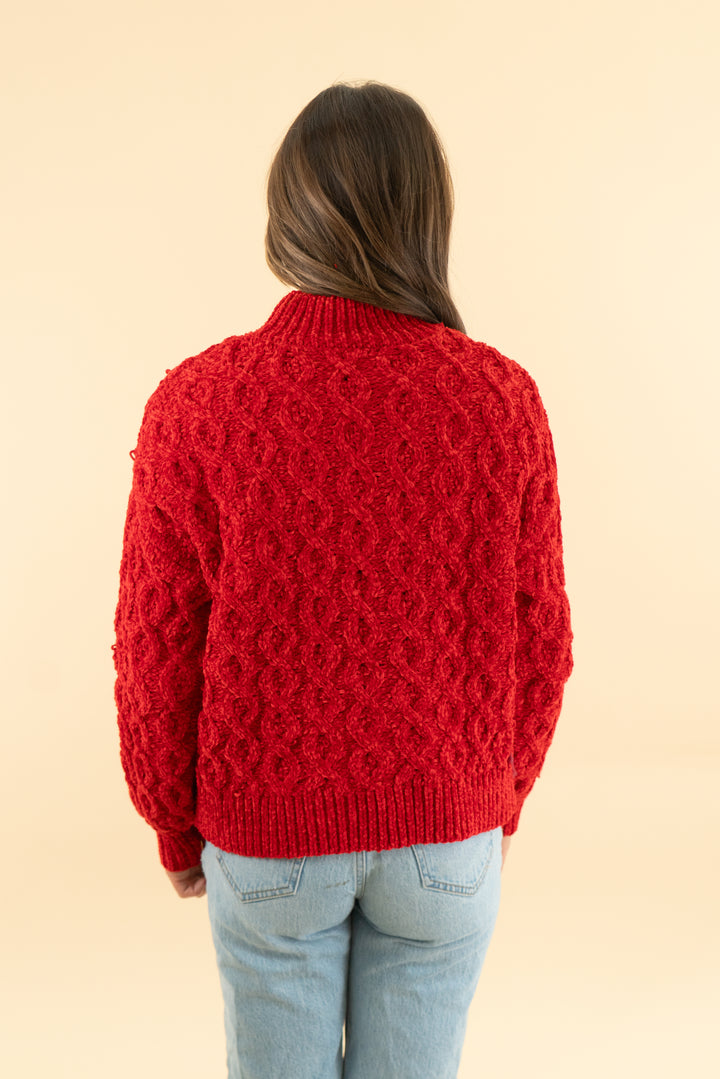 sanctuary red velvet sweater (xs)