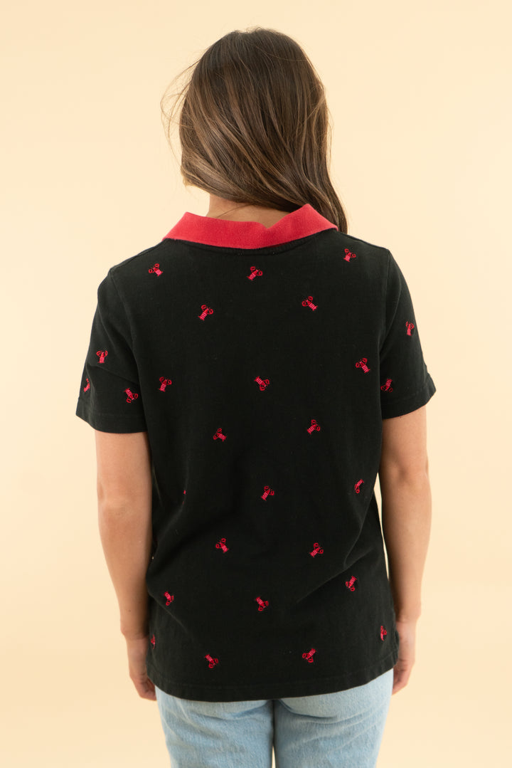 the quacker factory black lobster polo (m)