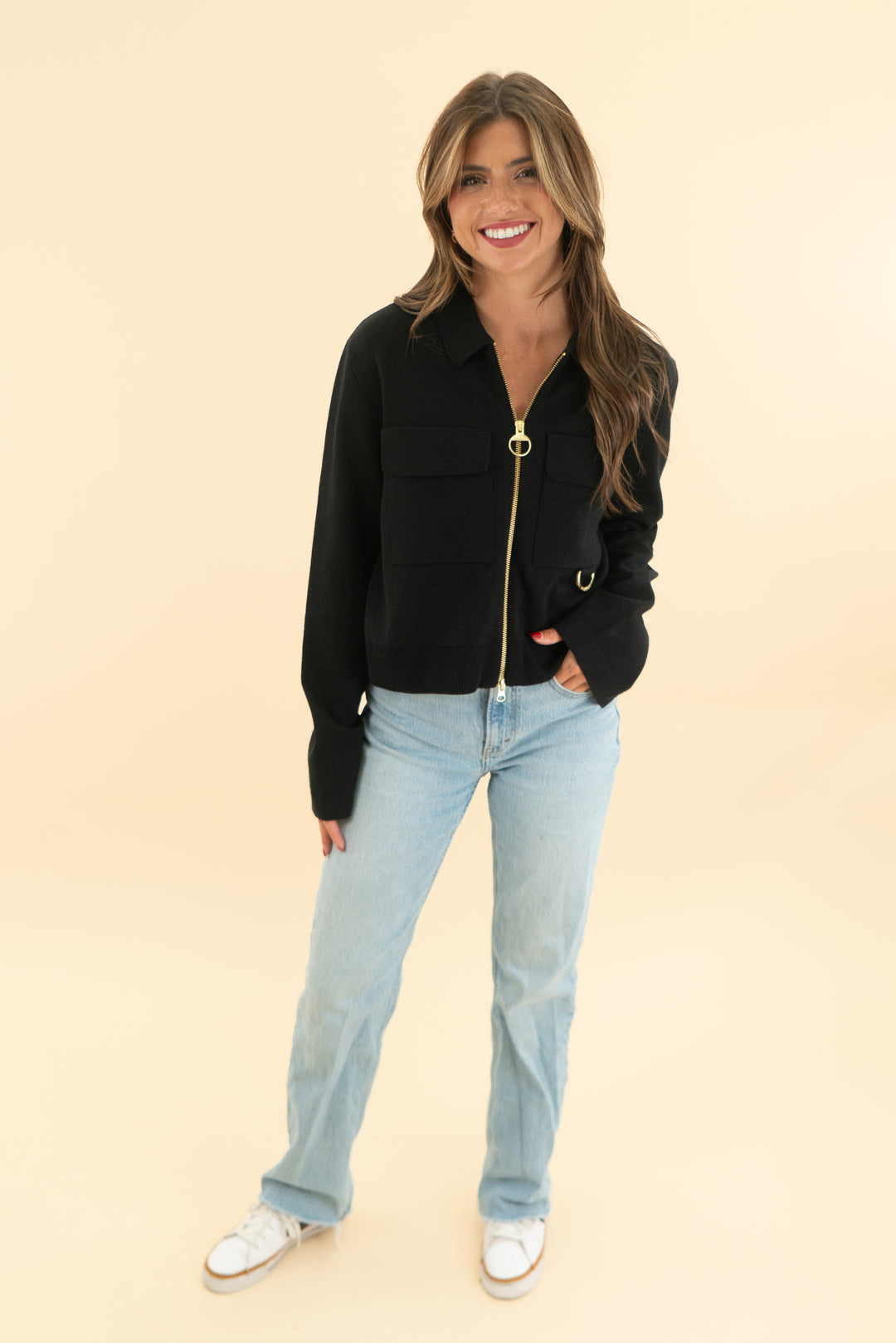 barbour black alma knitted zip through cardigan nwt (4)