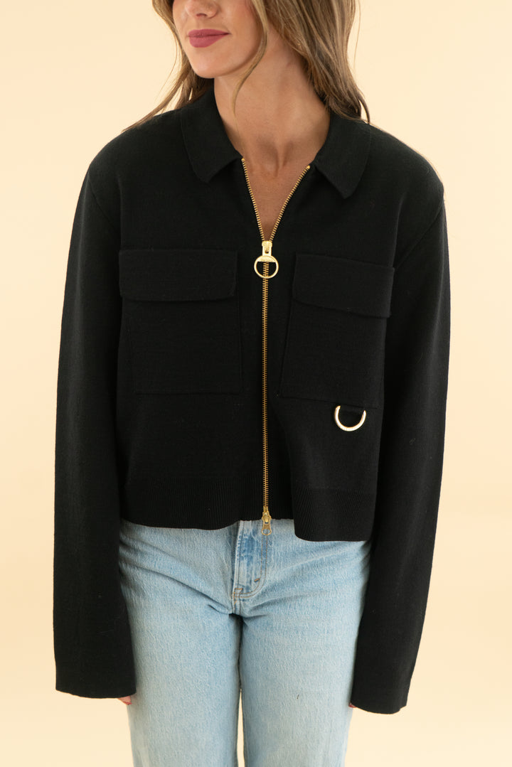 barbour black alma knitted zip through cardigan nwt (4)