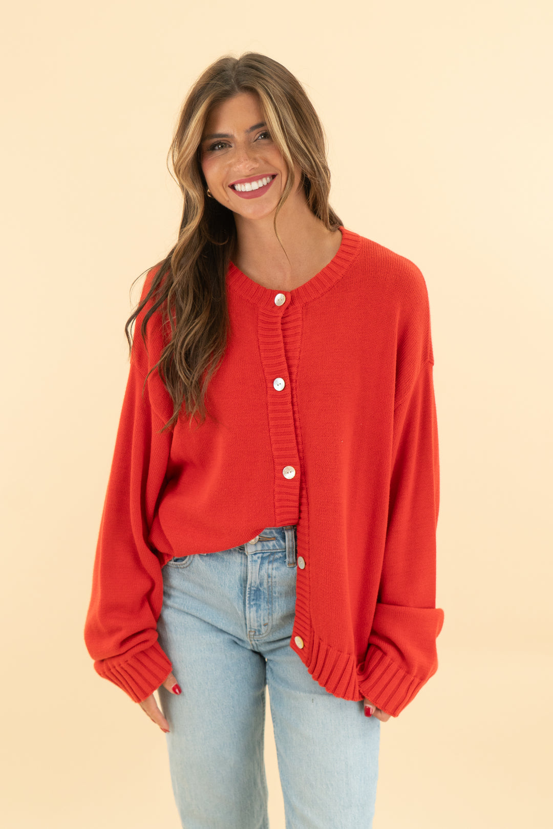 donni. red cardigan (s)