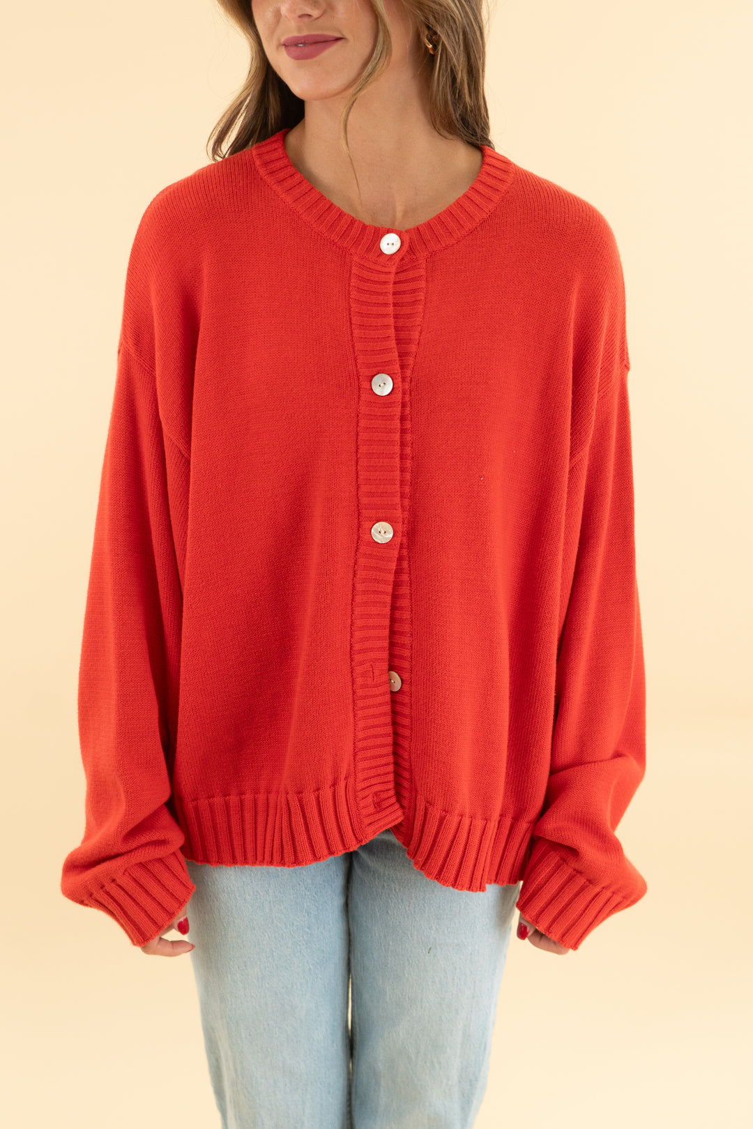 donni. red cardigan (s)