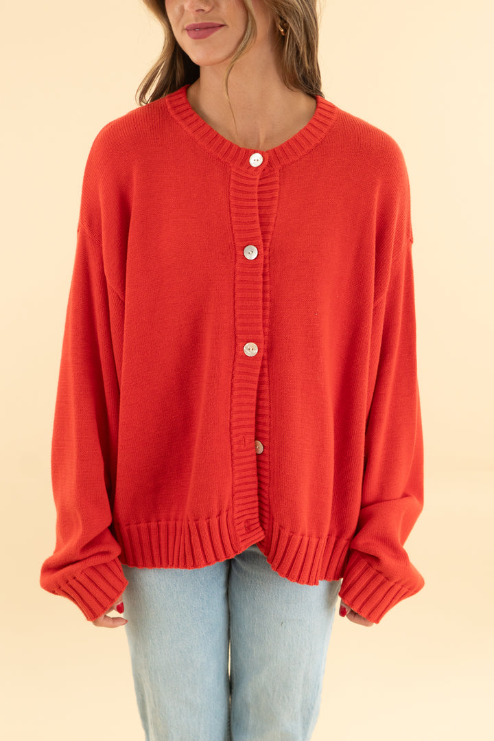 donni. red cardigan (s)