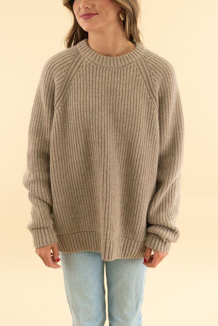 yellow label co. taupe knit sweater nwt (xs/s)