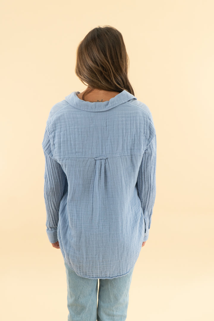 rails light blue button up (s)