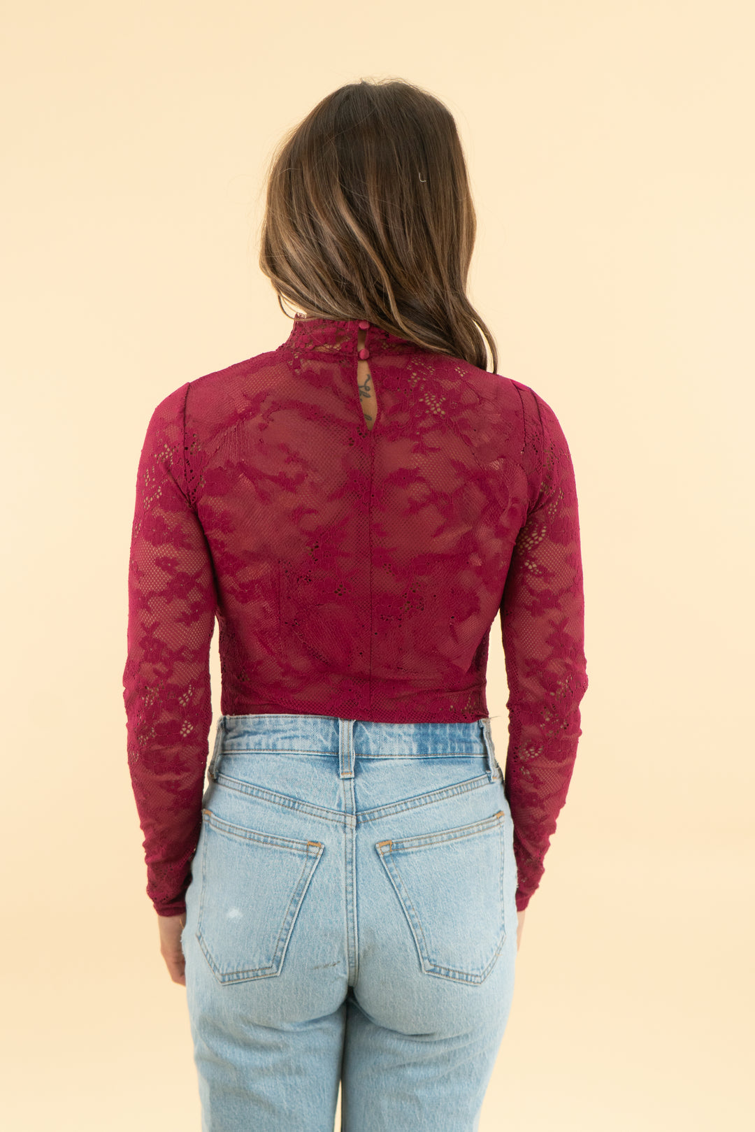 victoria's secret burgundy lace bodysuit (s)