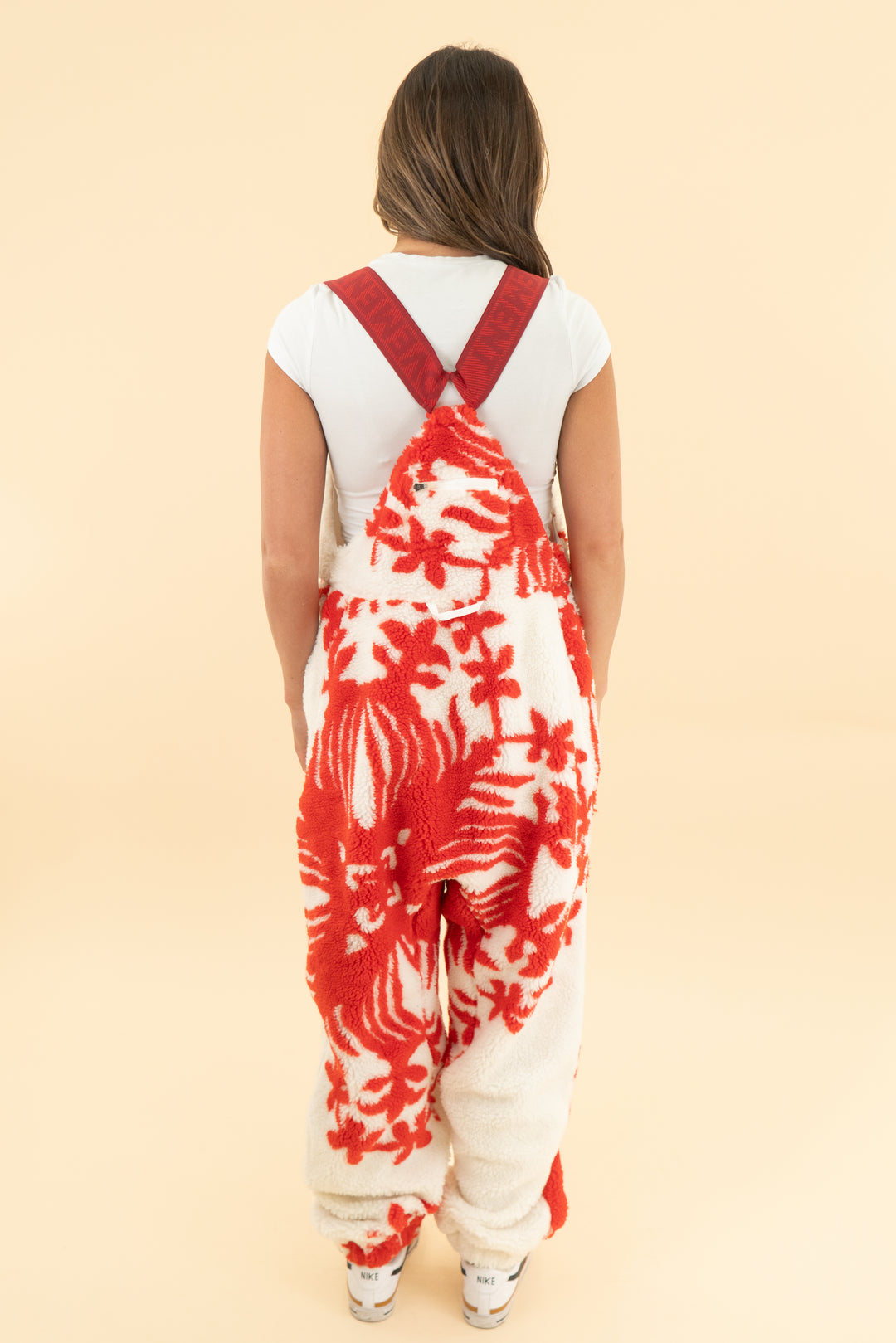 fp movement cream/red sherpa snow jumpsuit nwt (s; retail $228)