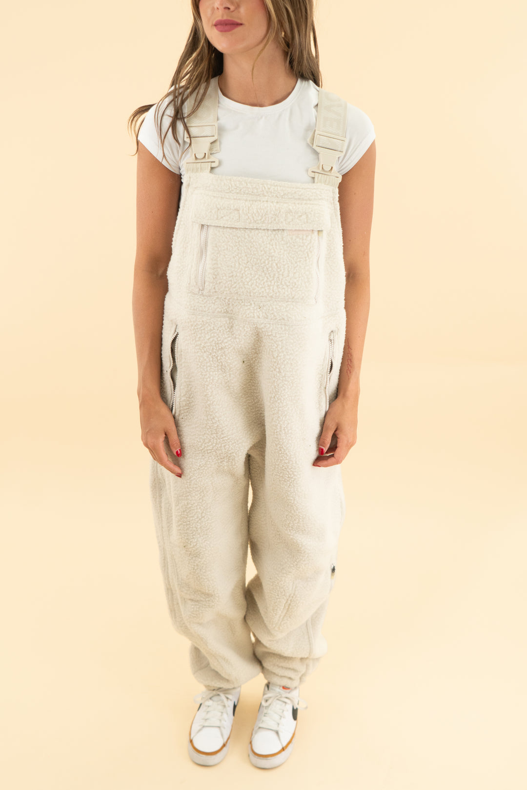 fp movement muted beige sherpa snow jumpsuit nwt (s; retail $178)