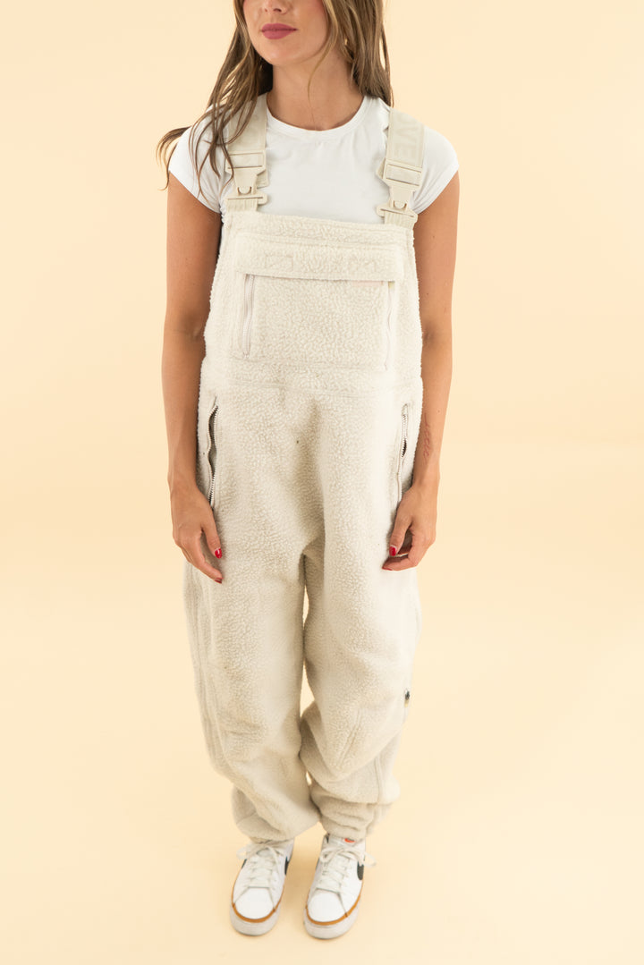 fp movement muted beige sherpa snow jumpsuit nwt (s; retail $178)
