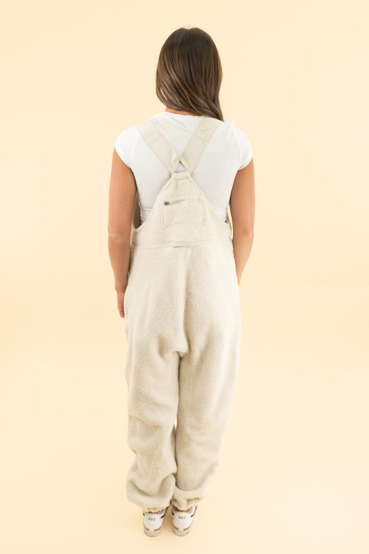 fp movement muted beige sherpa snow jumpsuit nwt (s; retail $178)