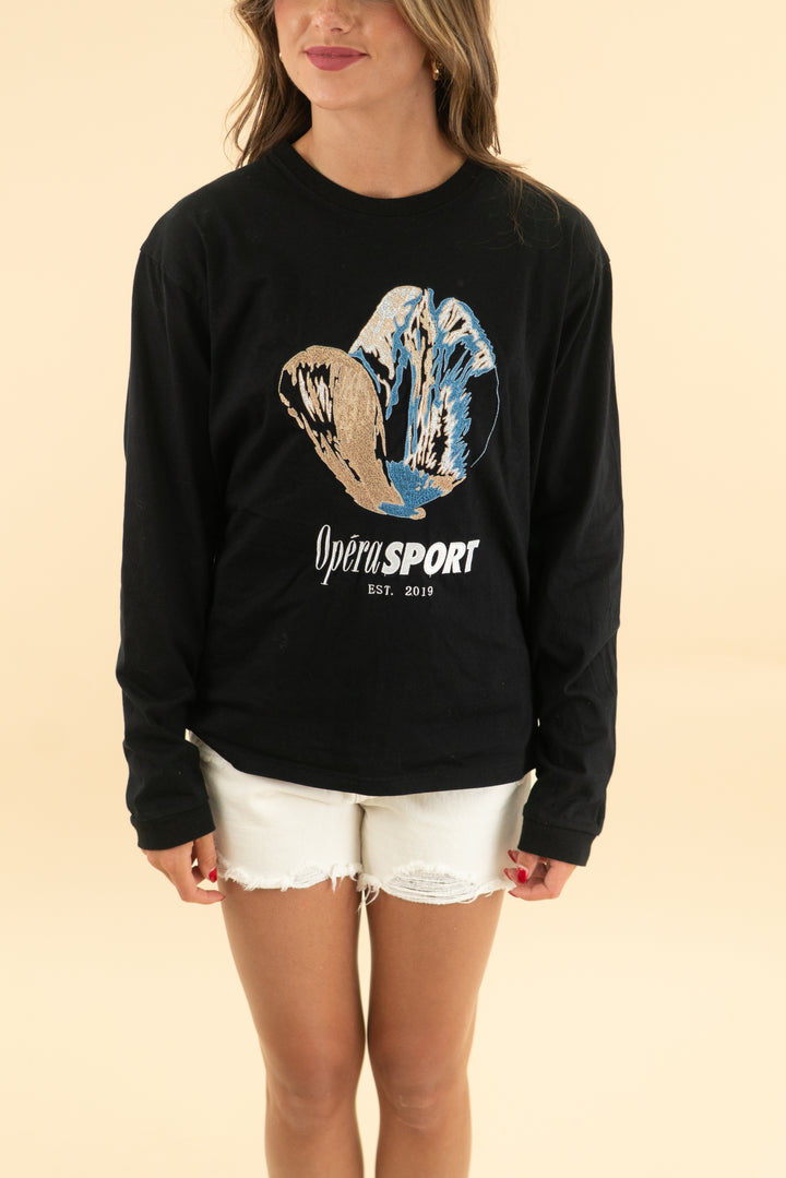 opera sport black long sleeve tee (s)