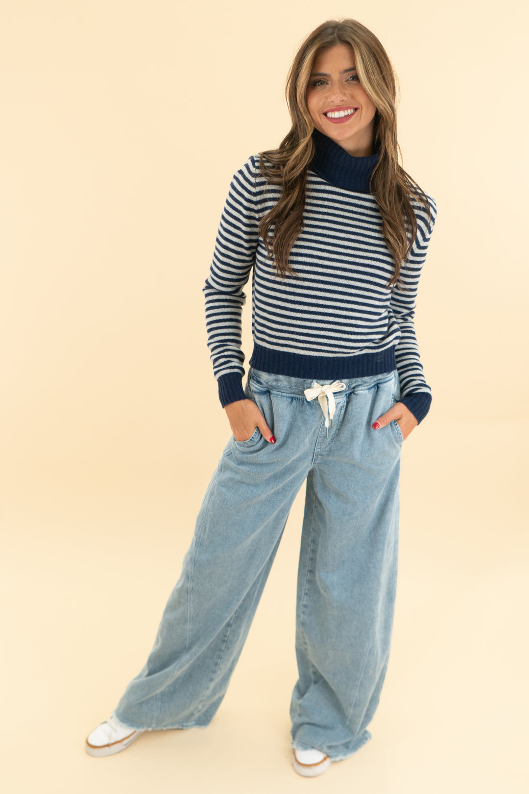 rugapiana blue/grey stripe wool blend sweater nwt (xs; retail $70)