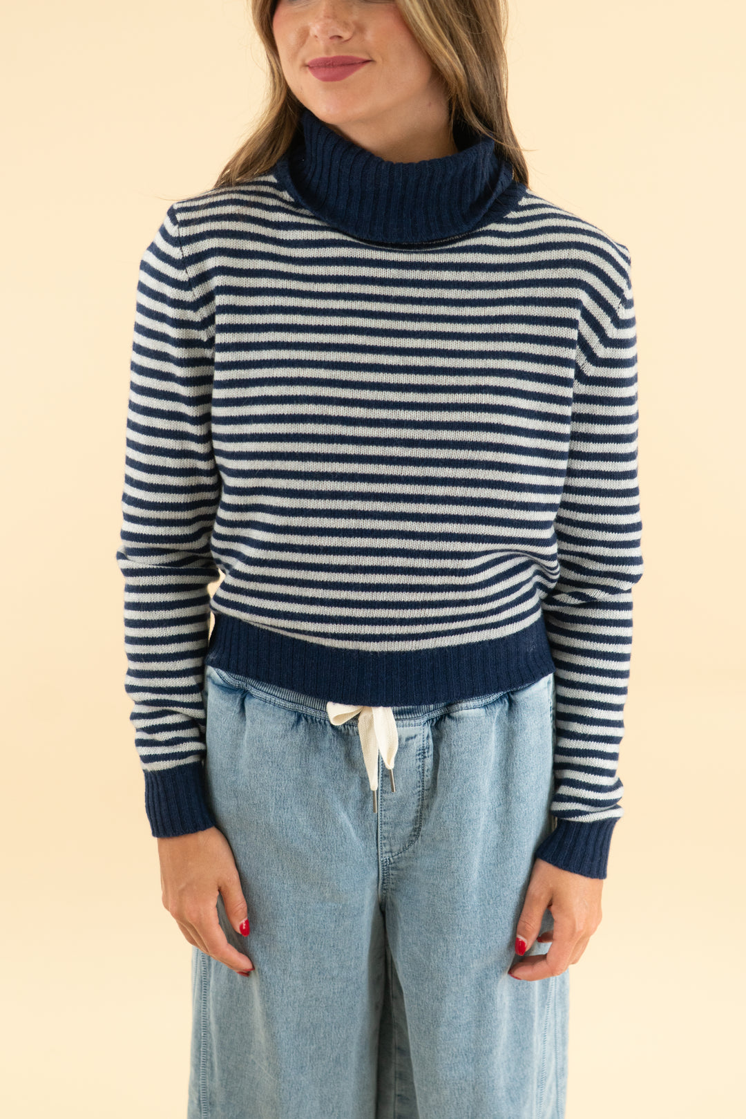 rugapiana blue/grey stripe wool blend sweater nwt (xs; retail $70)