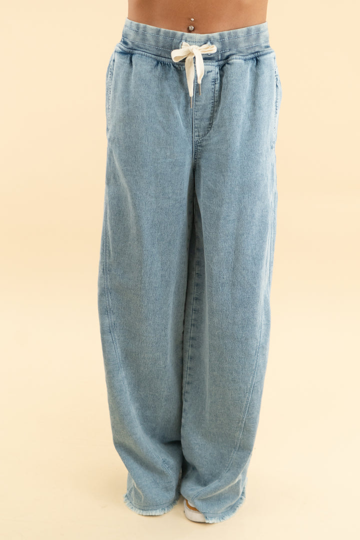 aerie light wash wide leg pants (xs; retail $64.95)