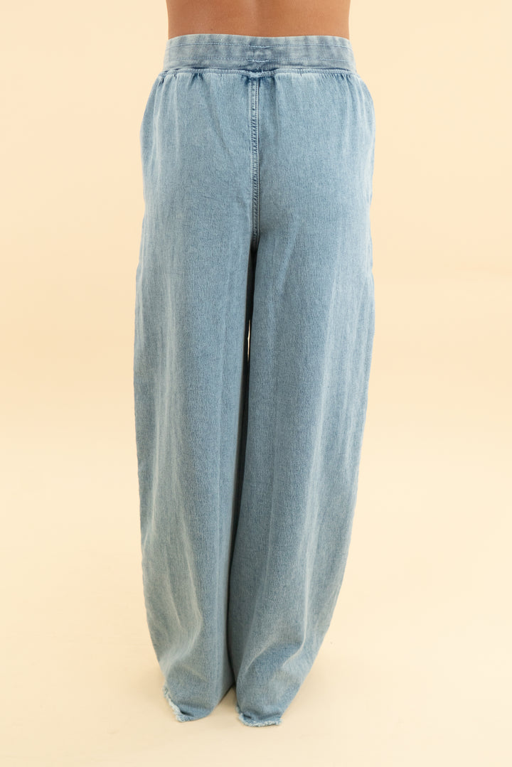 aerie light wash wide leg pants (xs; retail $64.95)