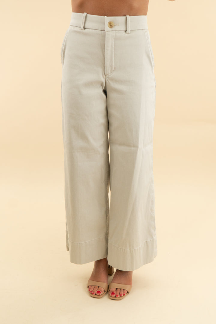 spanx light khaki wide leg pants (xs)
