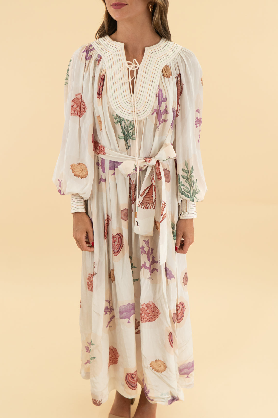 carolina k reef print maxi dress (xs; retail $585)