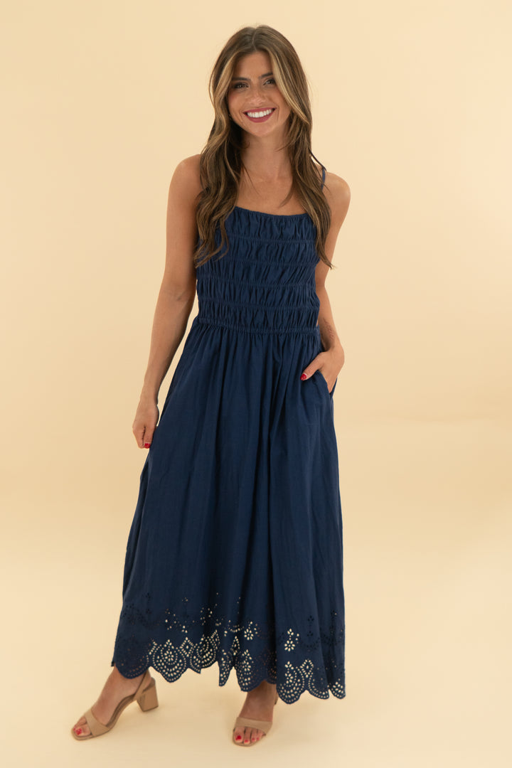 solid & striped blue cut out midi dress (xs)