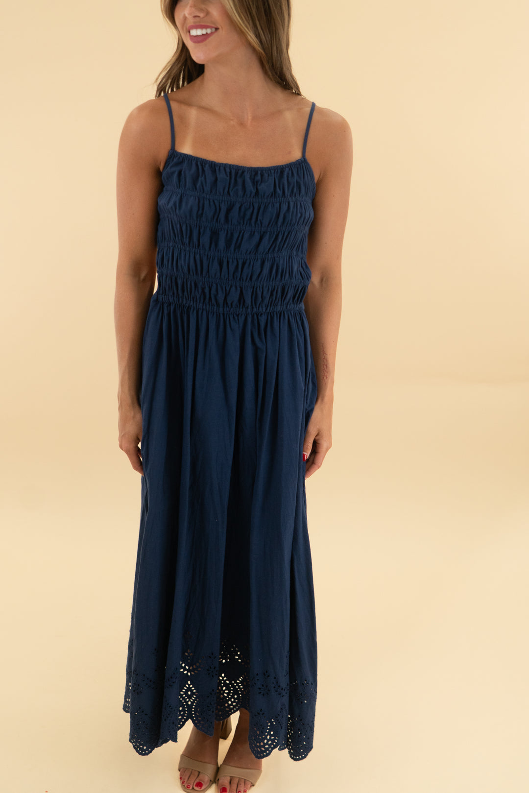 solid & striped blue cut out midi dress (xs)