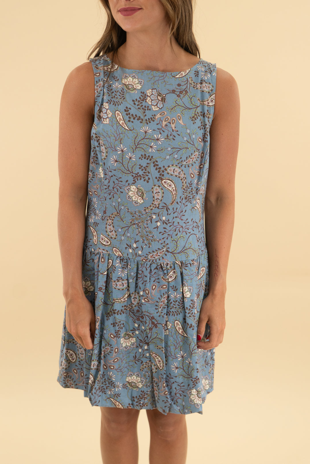loft blue floral paisley mini dress nwt (0)