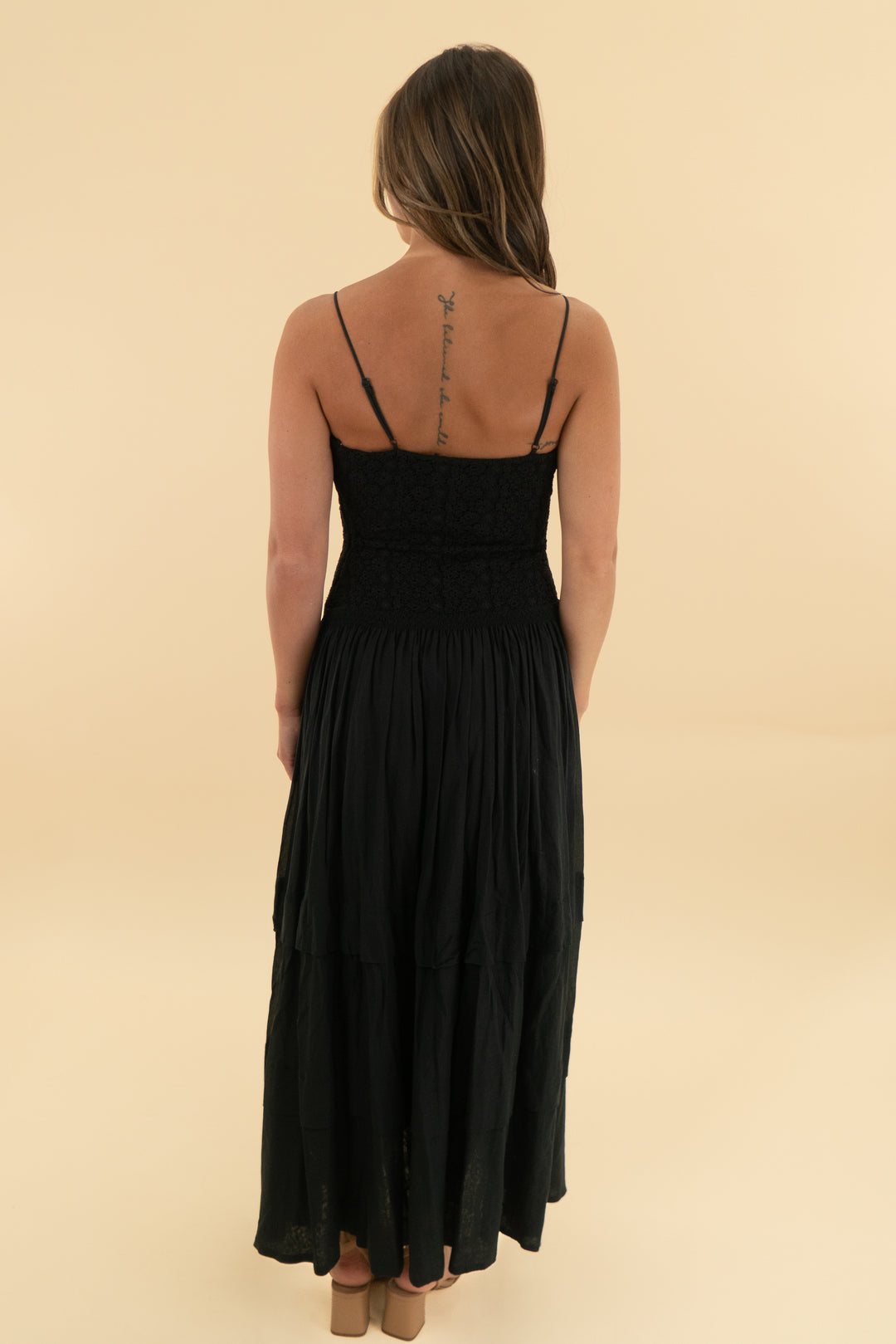 tanya taylor black crochet midi dress (0)