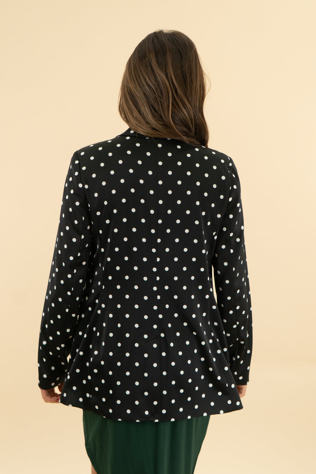intempo black polka dot blazer nwt (xs; retail $58)