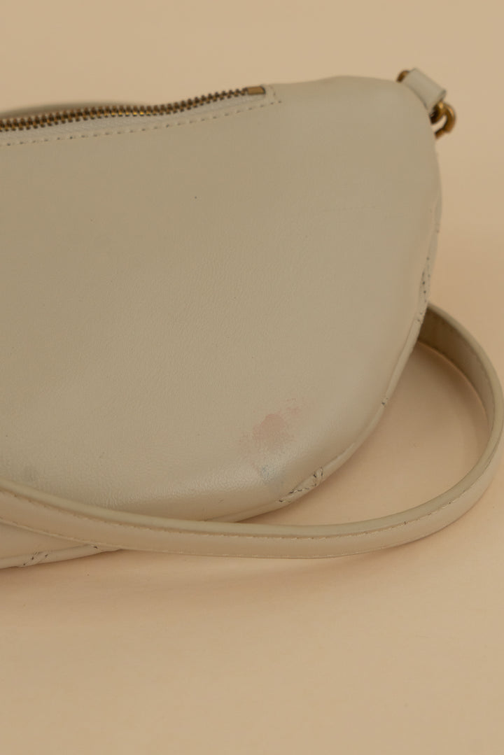 Quince Cream Italian Leather Diamond Stitch Sling (os; retail $248)