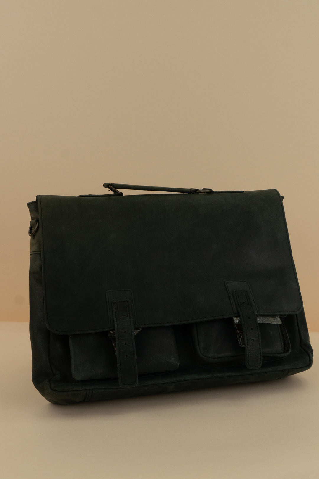 stephen david leonard black leather traveler messenger bag nwt (os)
