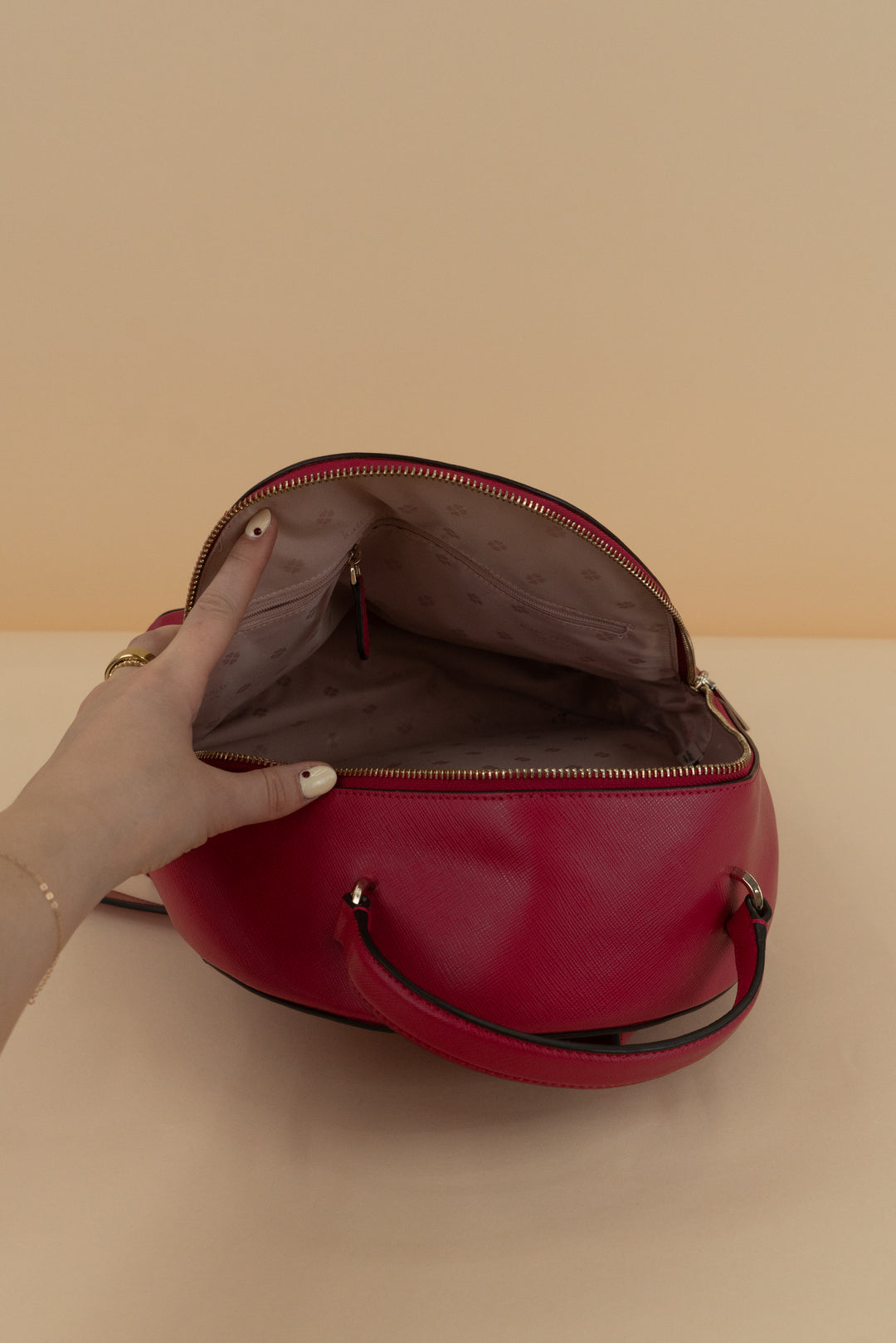 kate spade pink leather backpack (os)
