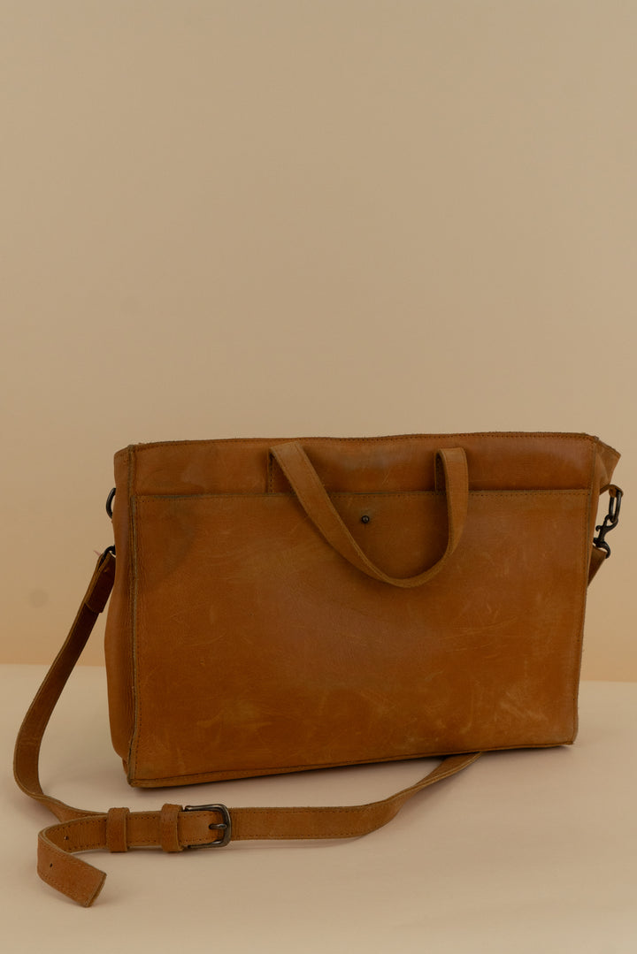 able utility bag in cognac orange (os; retail $278)