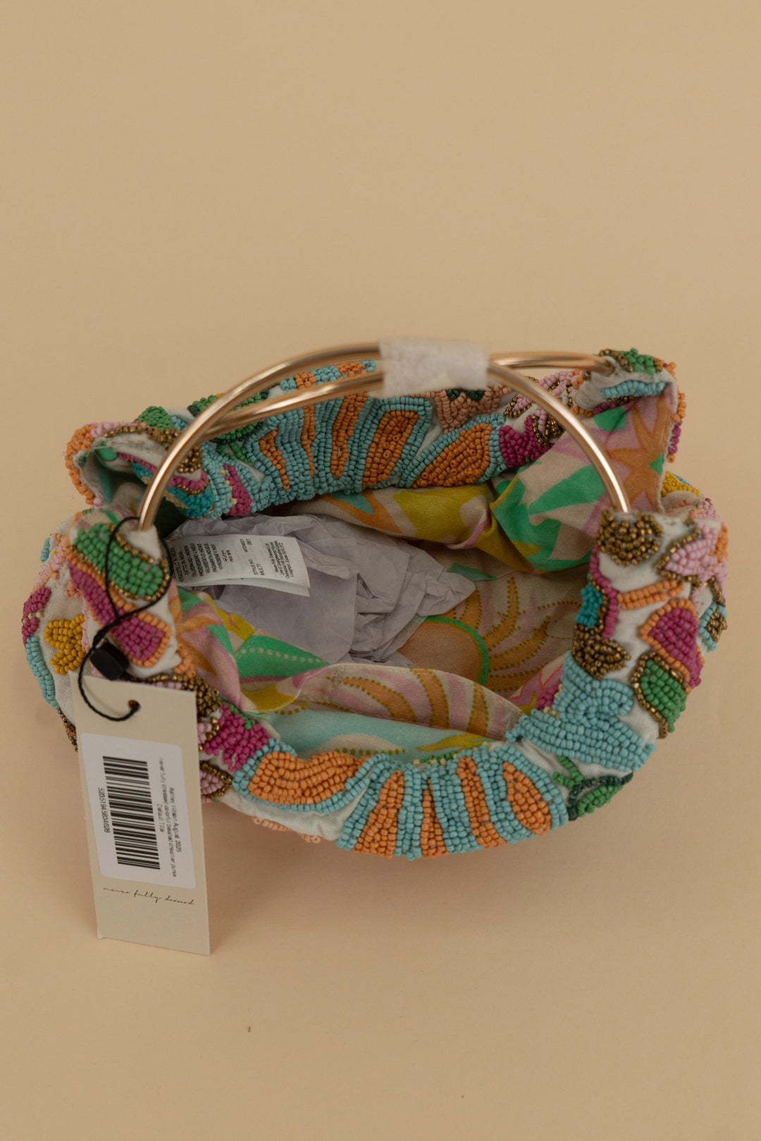 never fully dressed colorful beaded dreamer purse