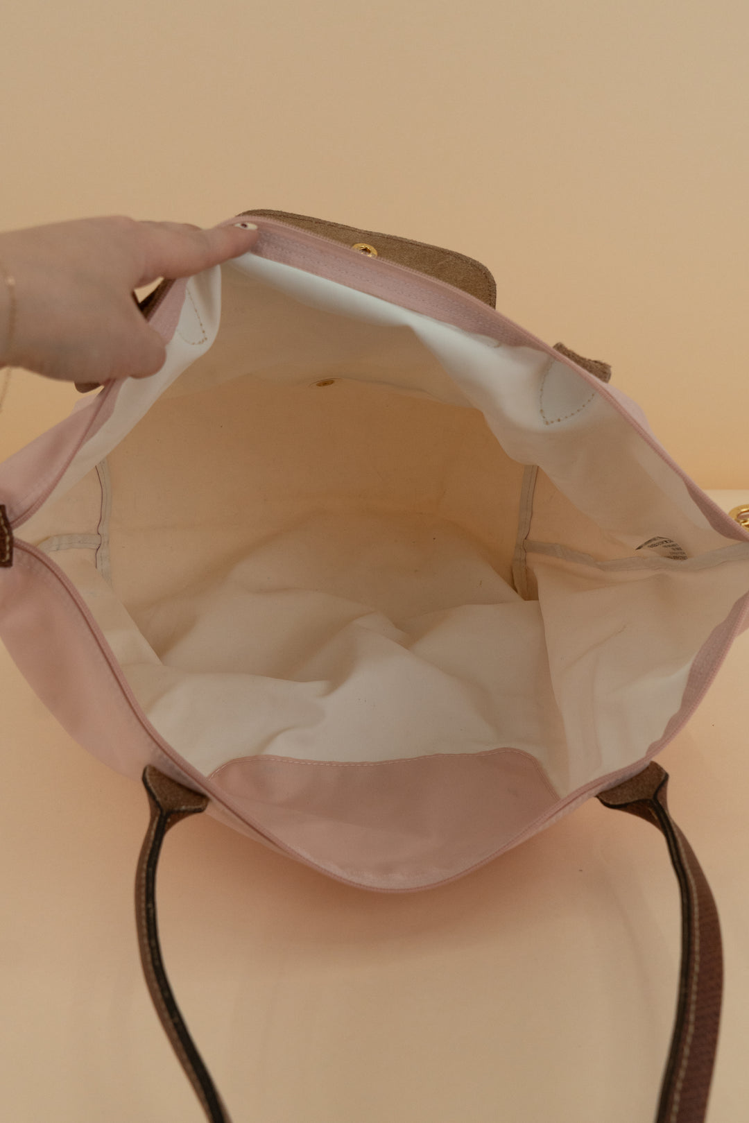 longchamp m tote in paper pink (os; retail $165)