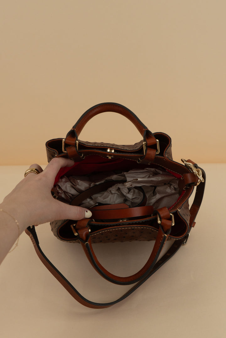dooney & bourke ostrich satchel bag nwot (os; retail $378)