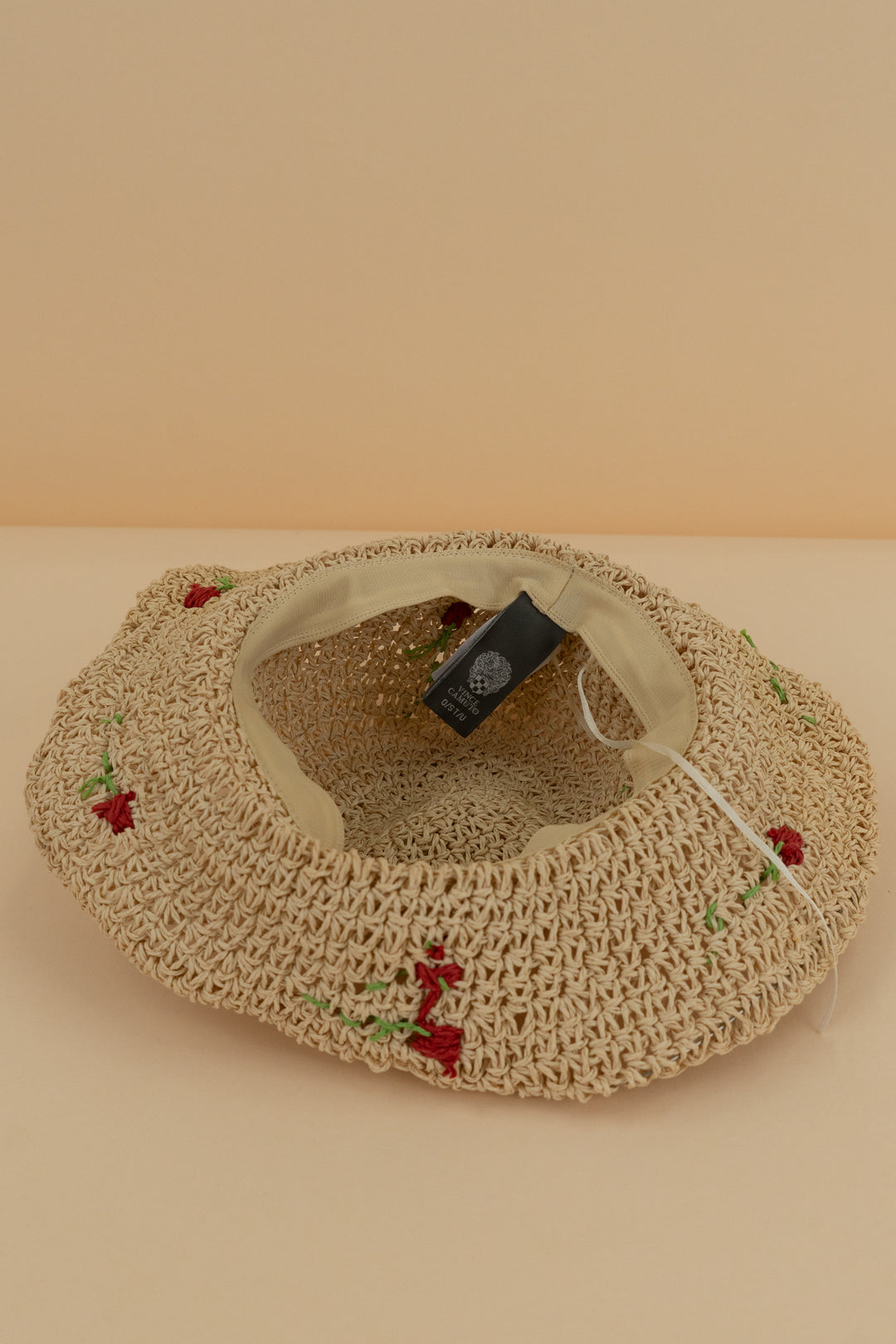 vince camuto cherry straw bucket hat (os; retail $155)