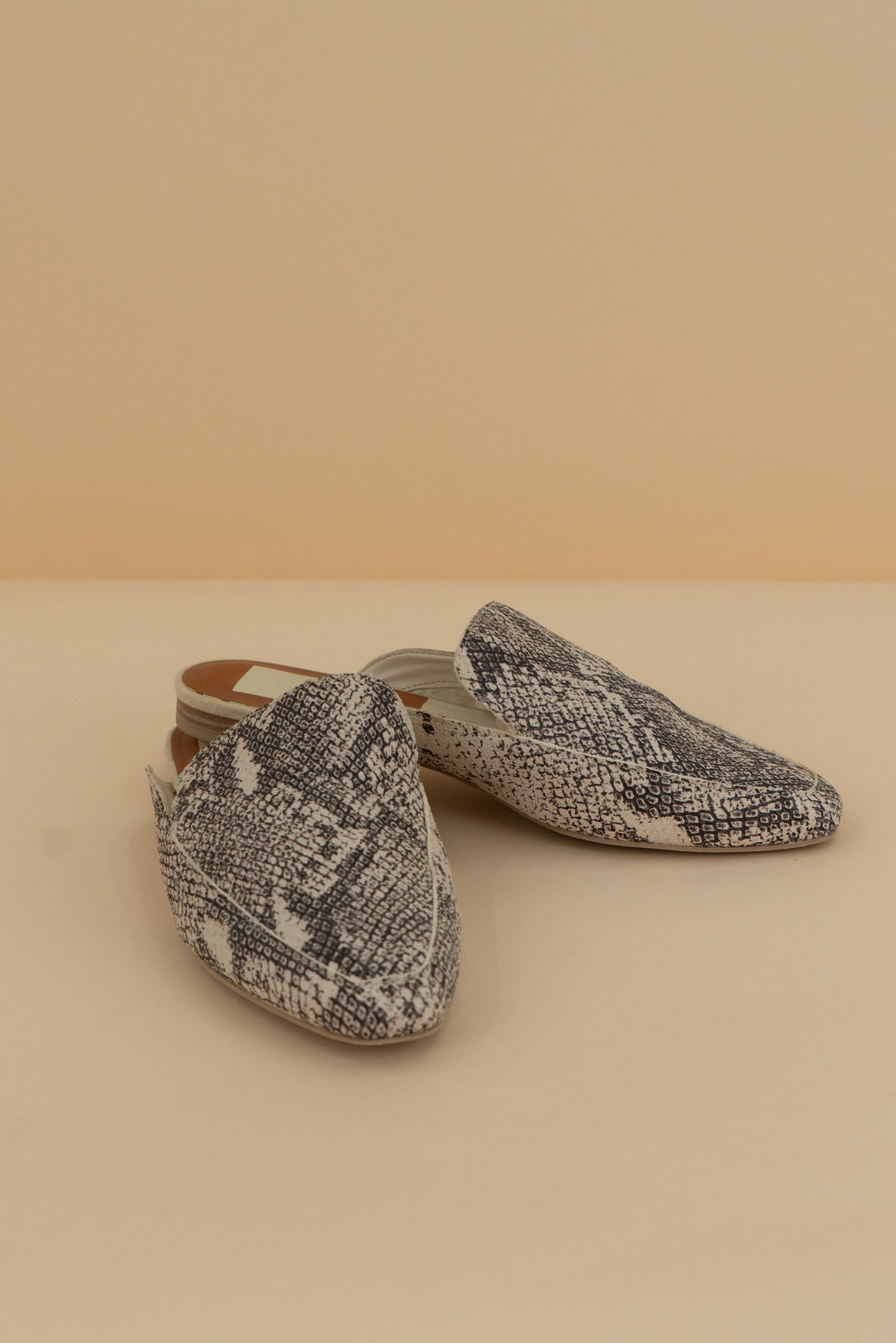 dolce vita snake embossed mules (8.5)