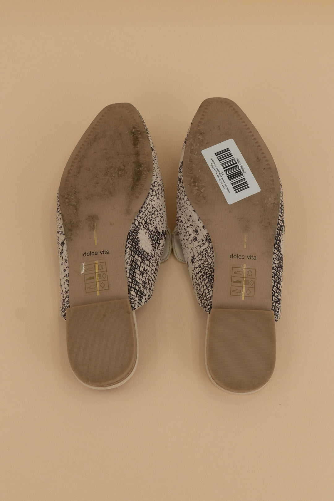 dolce vita snake embossed mules (8.5)
