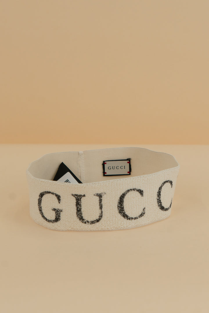 gucci stretch knit logo headband (os)
