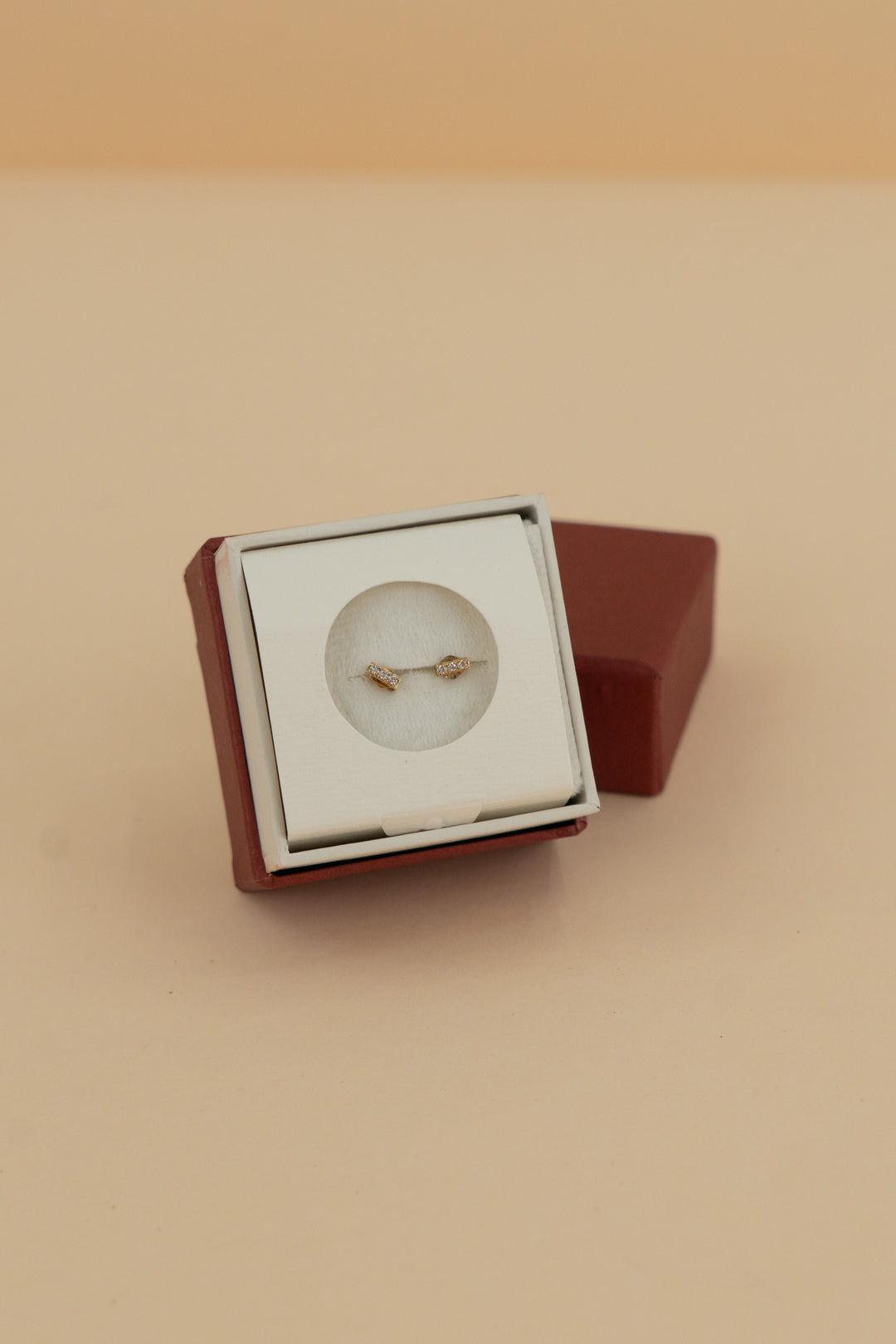 aurate dainty gold rectangle studs
