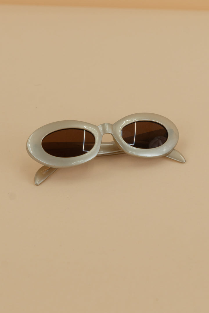 champagne gold round retro sunglasses
