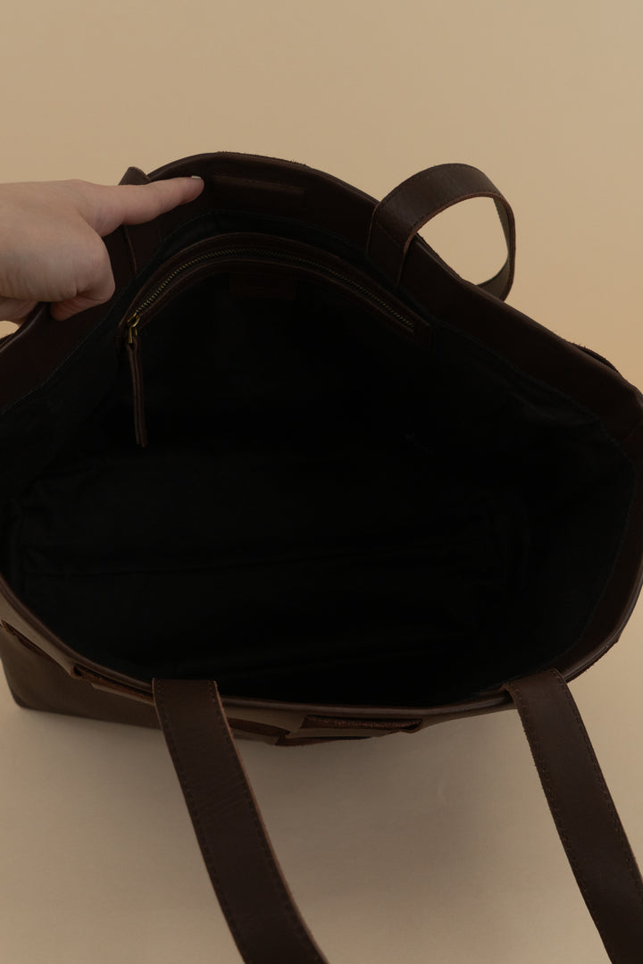 madewell brown leather weave tote bag
