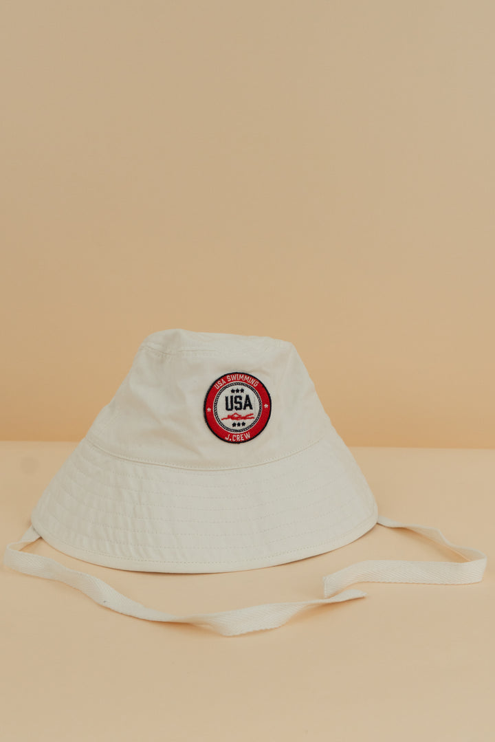 j.crew white usa swimming bucket hat