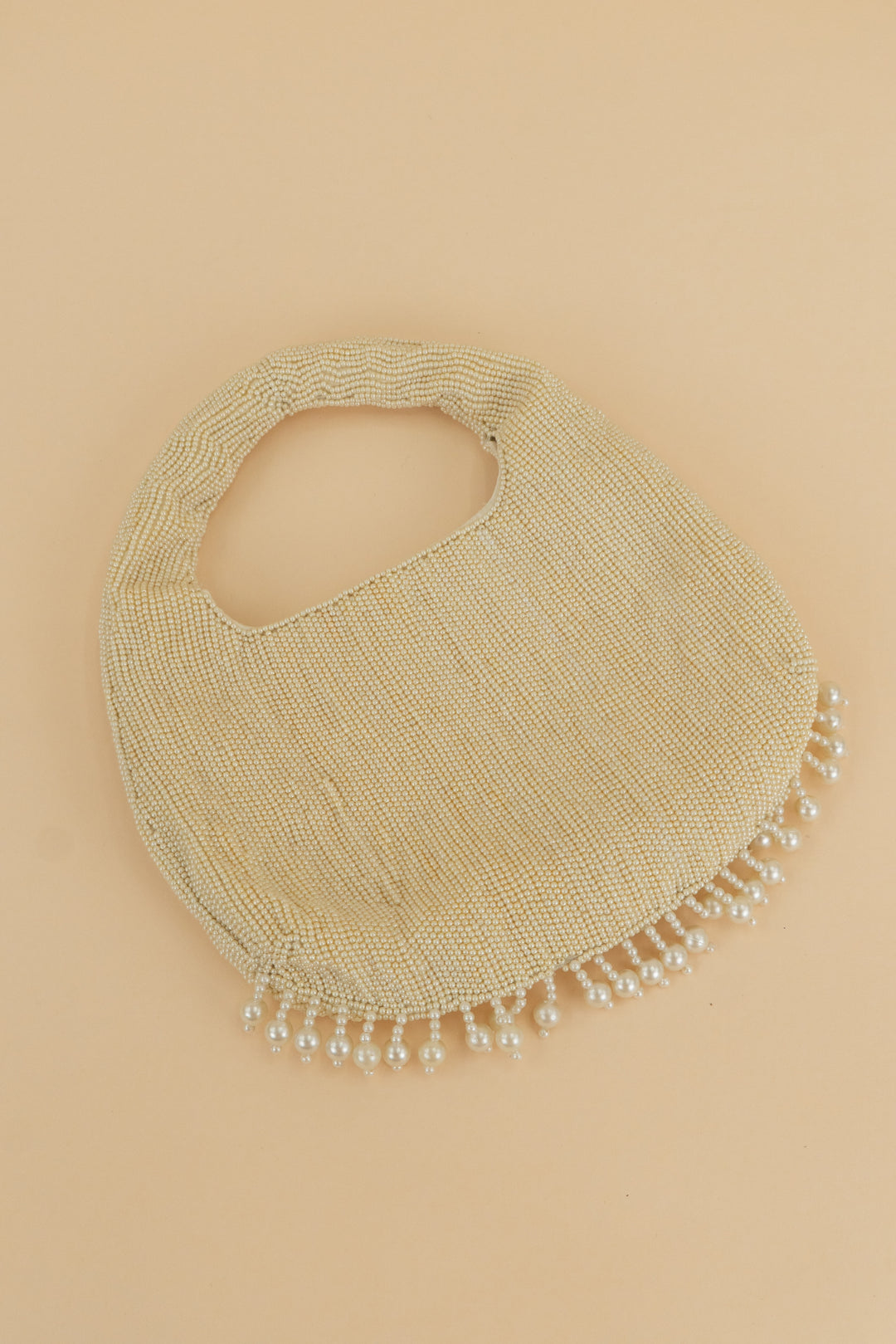 & other stories cream beaded handbag