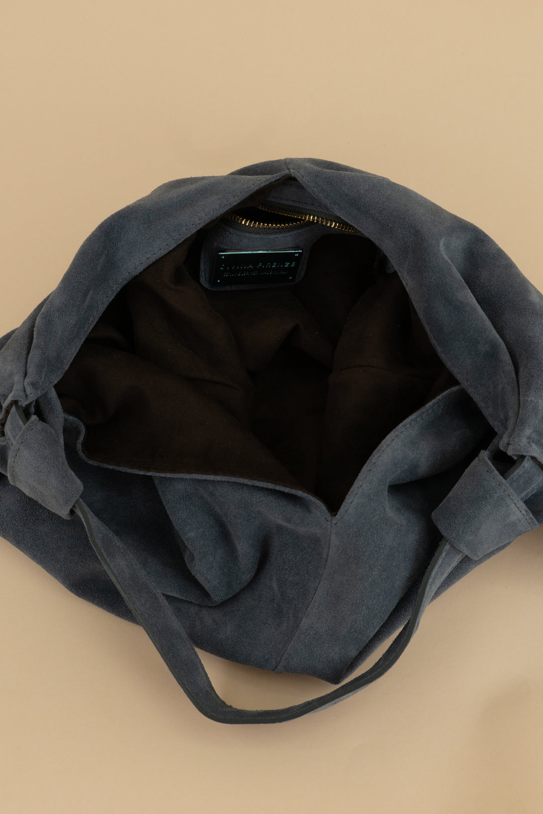 divina firenze slate blue suede bag
