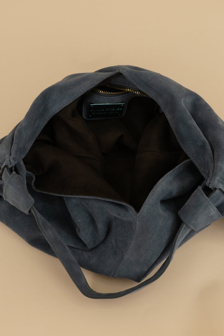 divina firenze slate blue suede bag