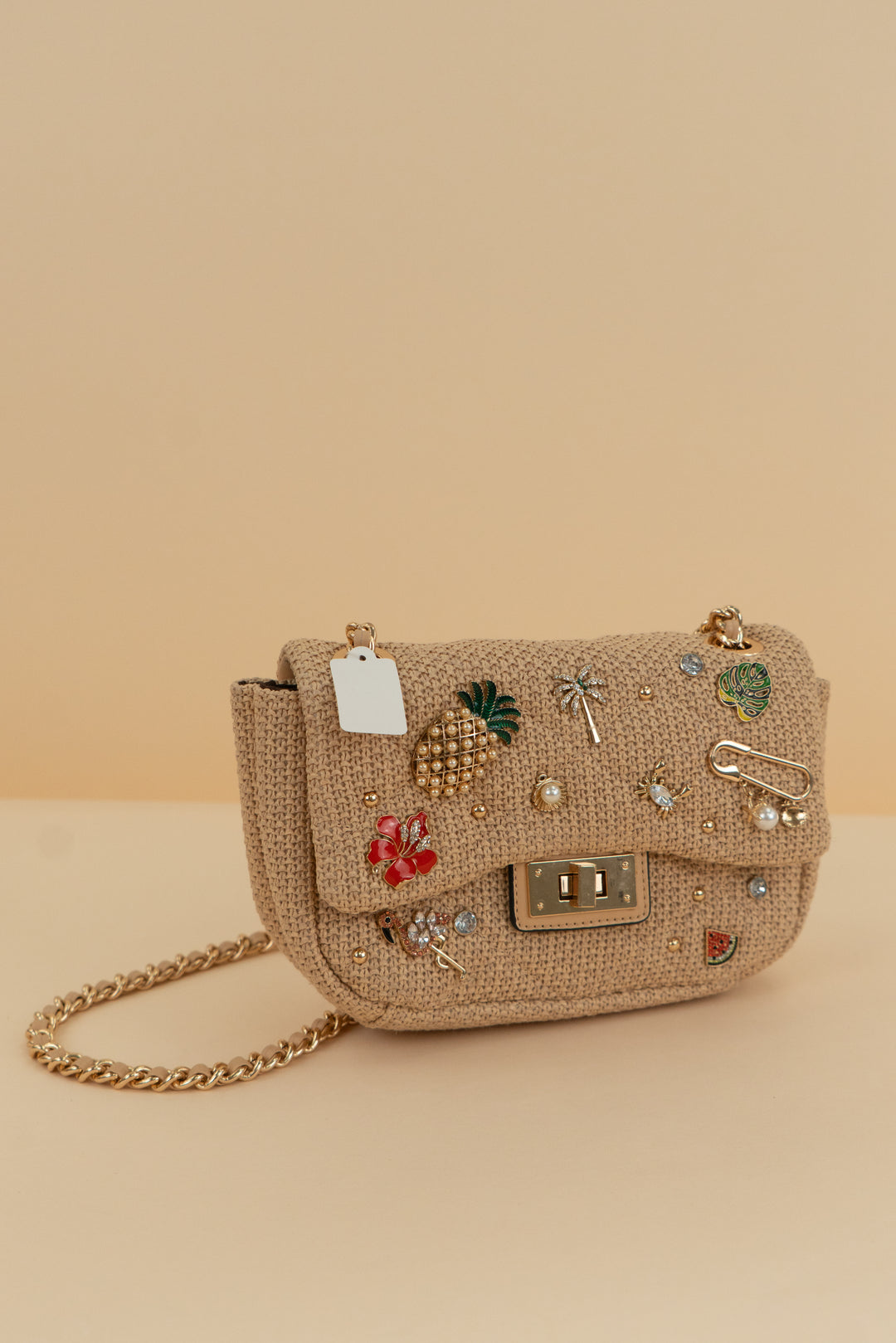 aldo tan weave vacation bag