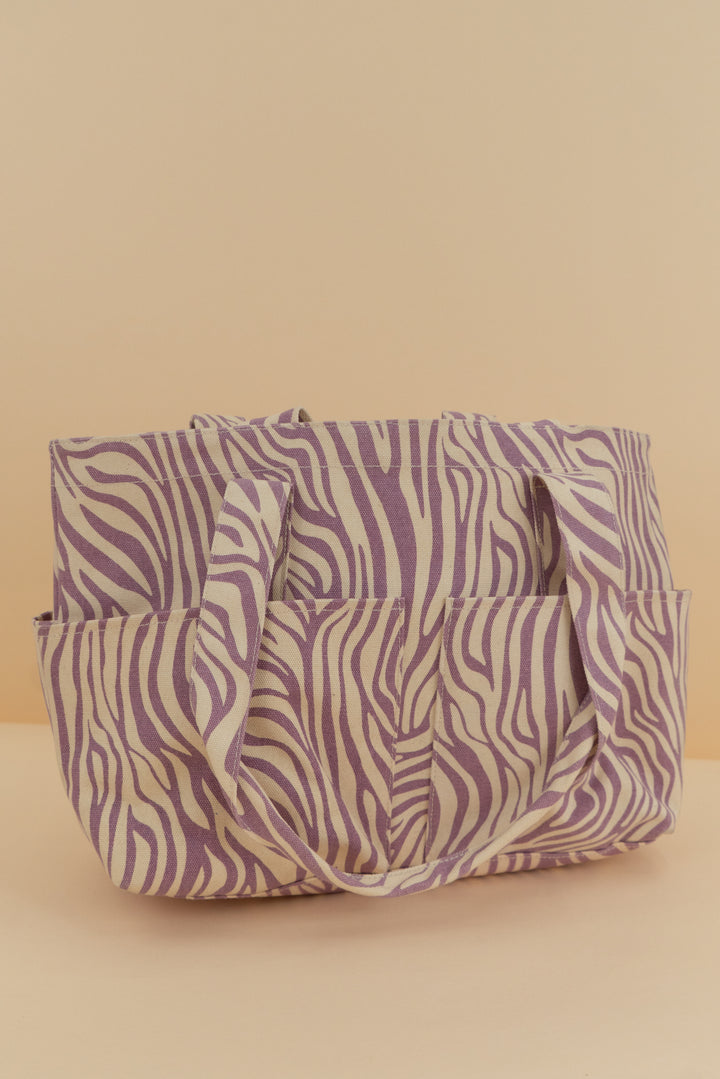 dagne dover zebra print canvas bag
