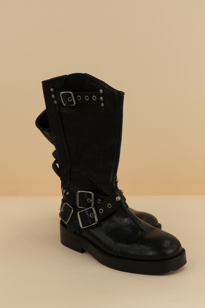 we the free black buckle boots (36)