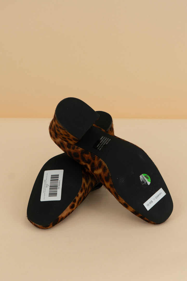 steve madden leopard mary jane block heels (5.5; retail $99.95)