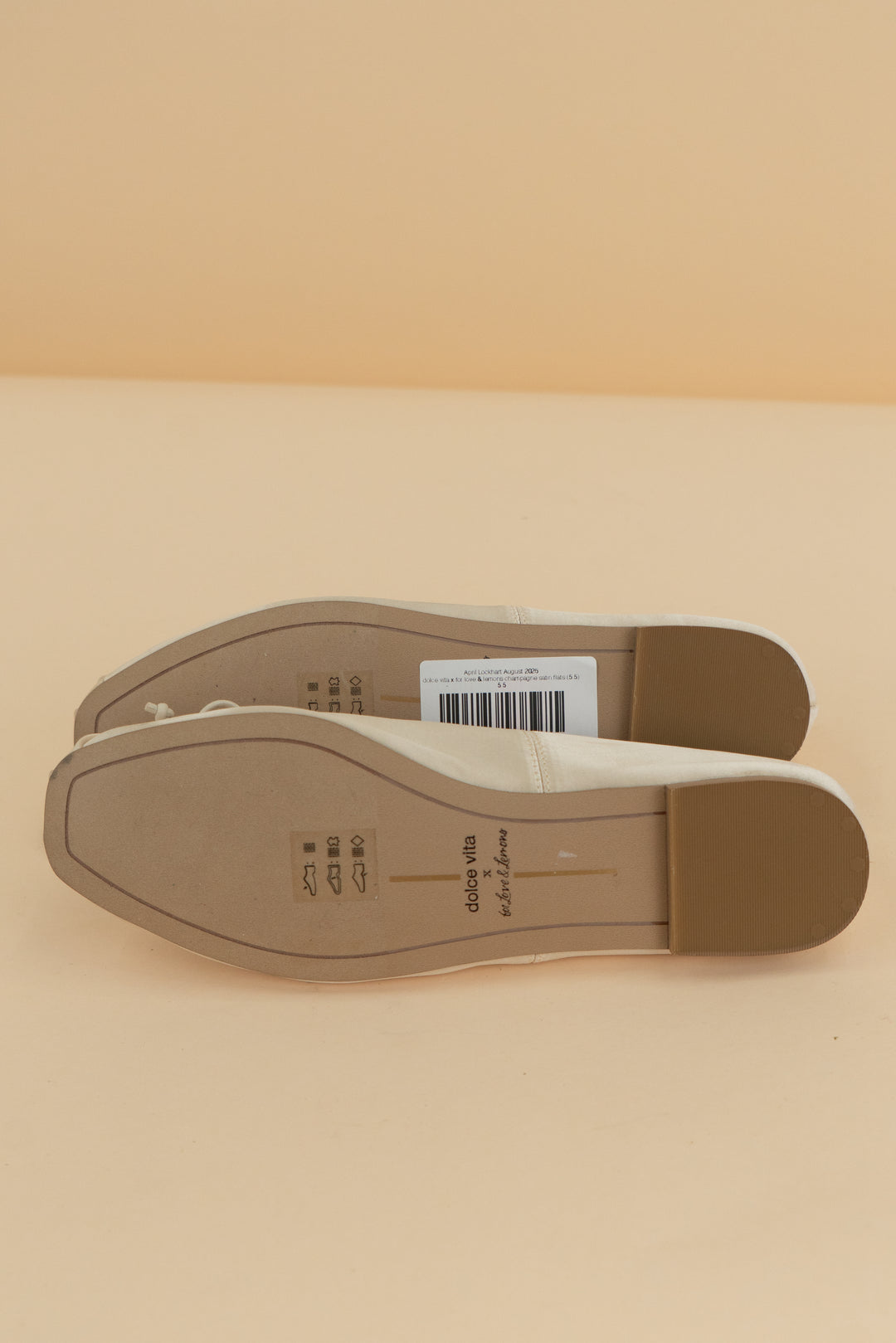 dolce vita x for love & lemons champagne satin flats (5.5)