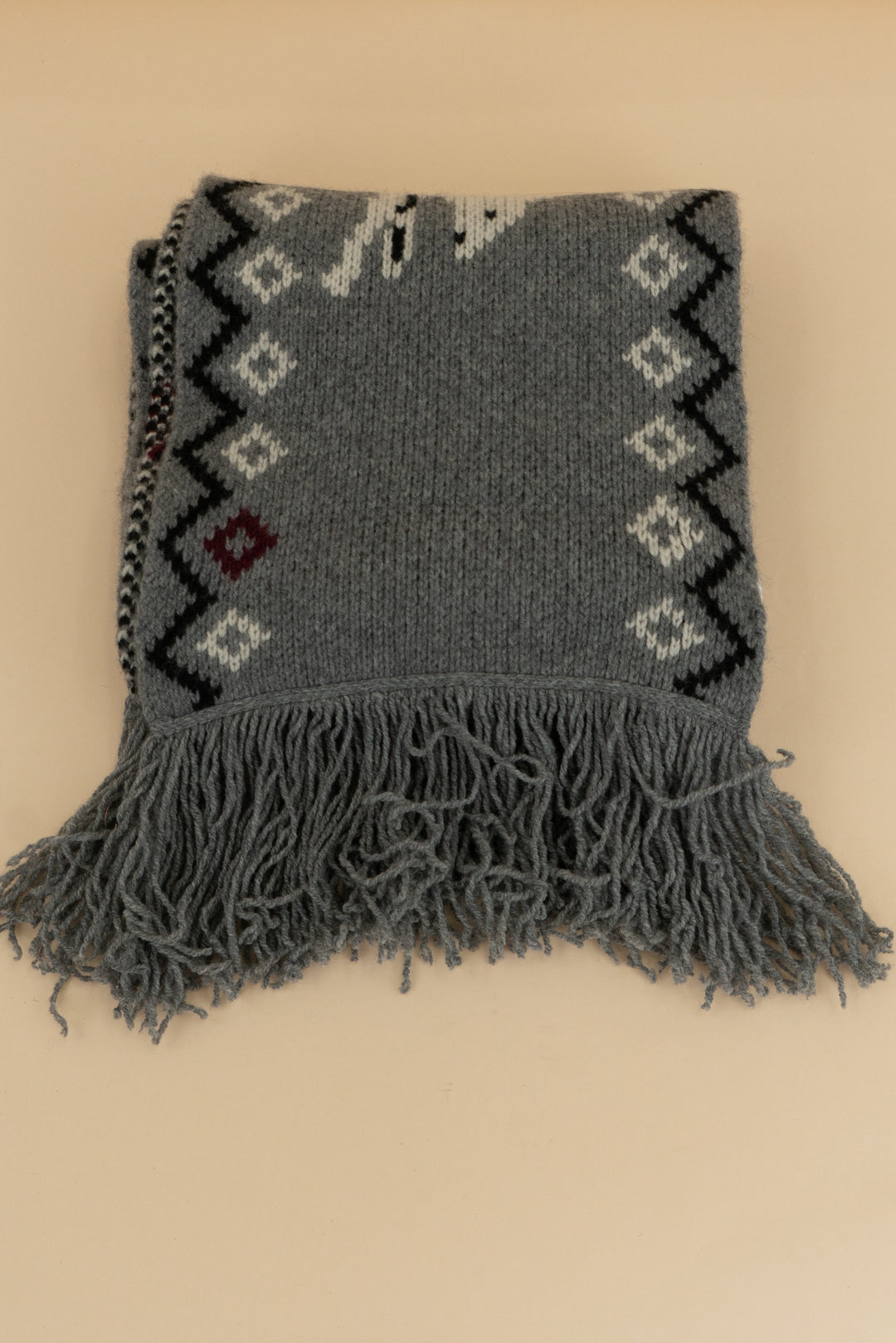 damson madder grey knit scarf